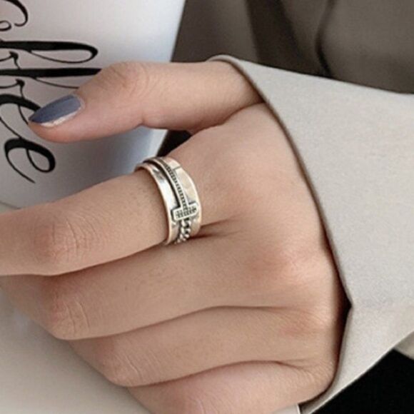 #36 TWO RINGS NEW Retro 925 Sterling Silver Cross Ring - Picture 5 of 9